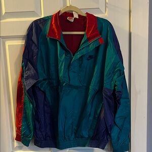 Vintage Nike Teal and Red Windbreaker